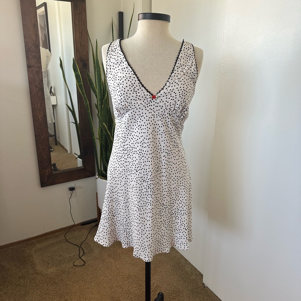 Wild Fable Black and White Polka Dot Dress Women's Slip Mini Tank -  M